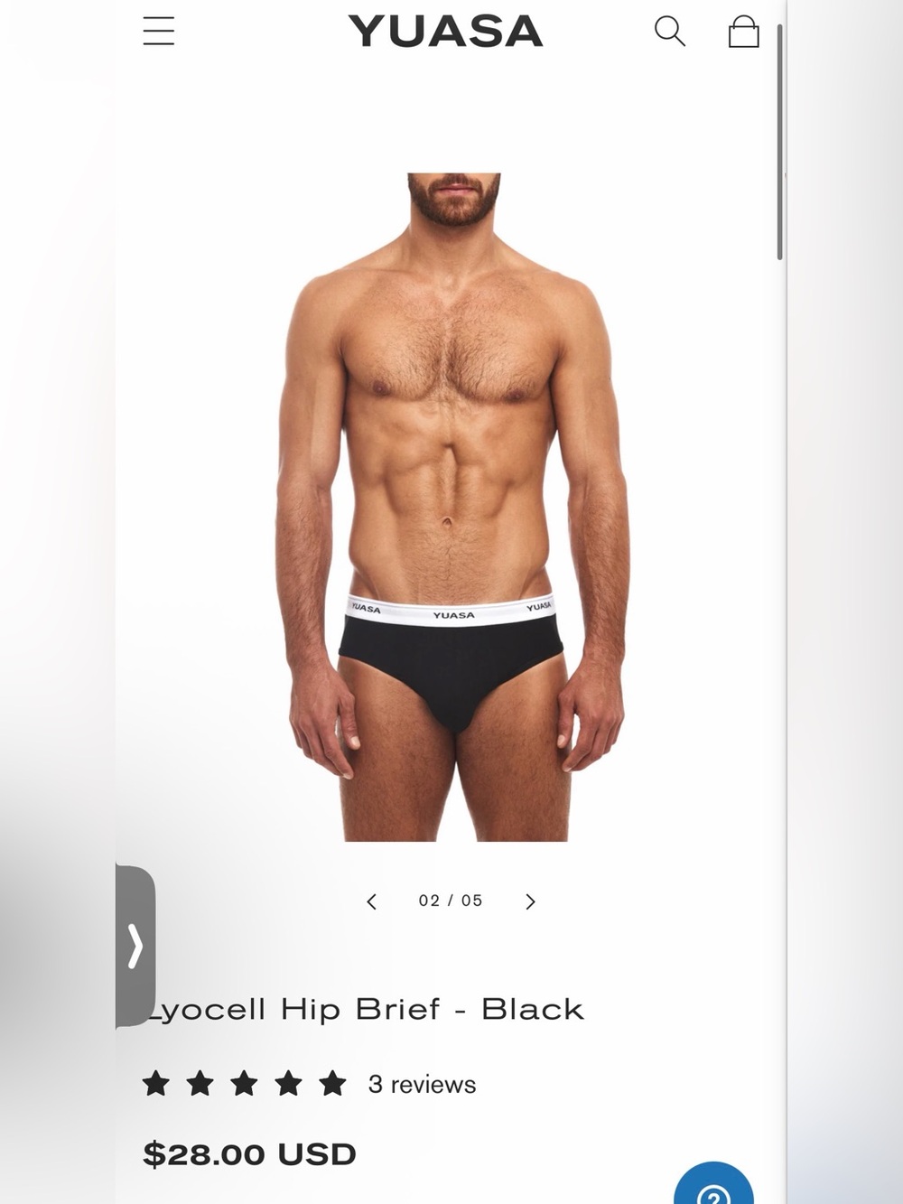 Men’s Black Lyocell Hip Brief